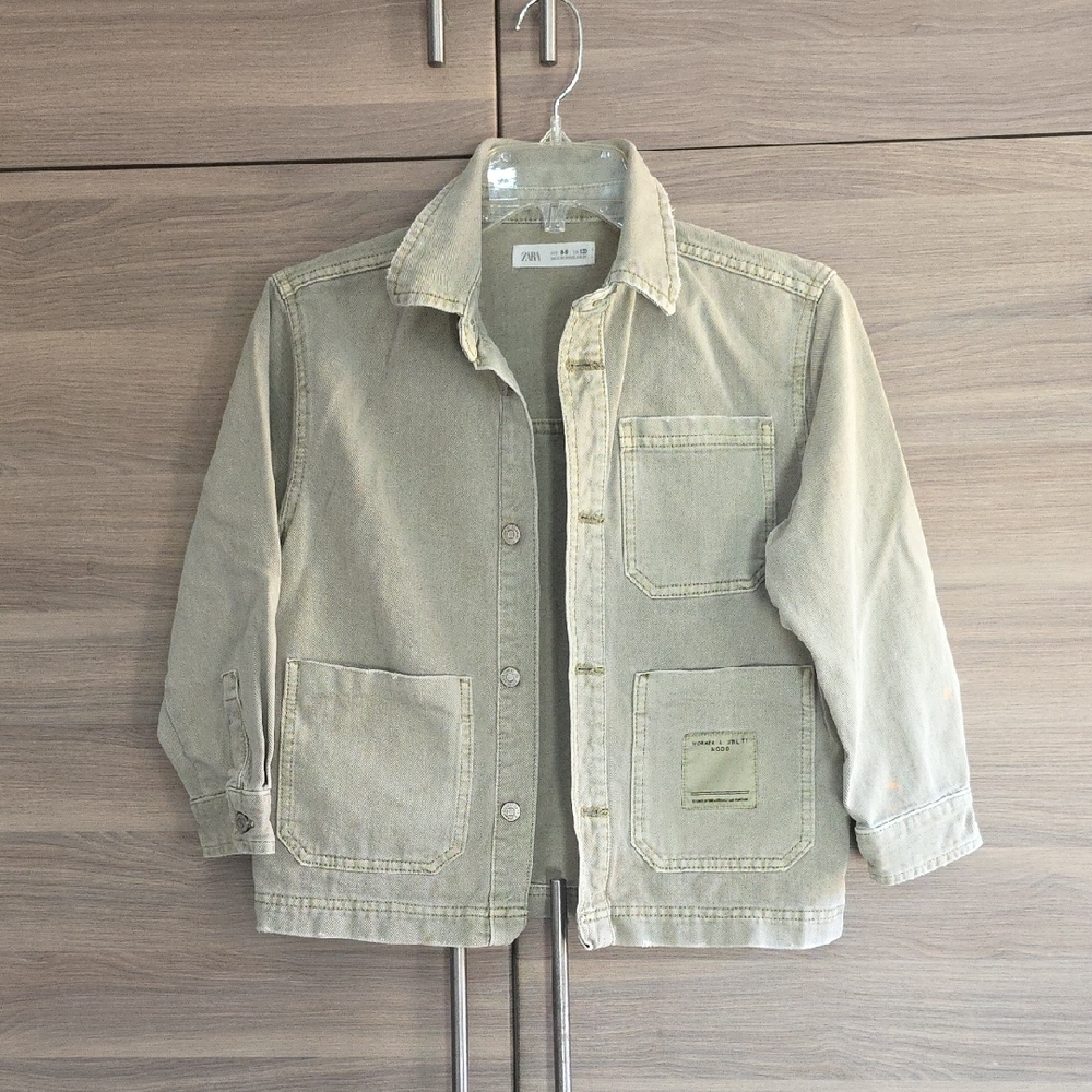 Zara Kids Light Olive Jean Jacket